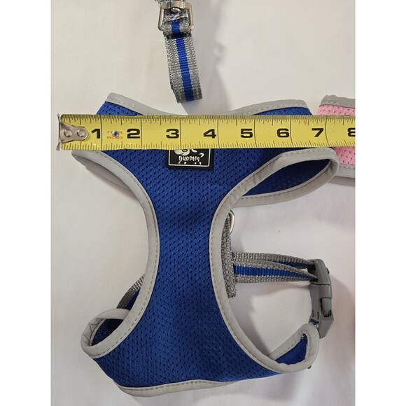Soft Mesh Adjustable Dog Harness & Leash Set – Medium, Breathable, Pink & Blue - Picture 6 of 10